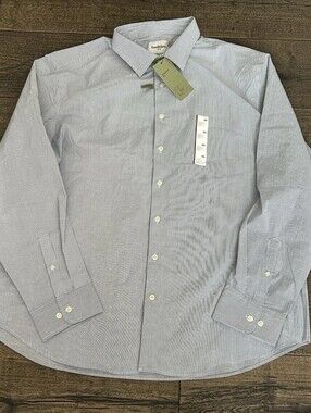 Goodfellow & Co Men’s Light Blue Micro-Stripe Dress Shirt